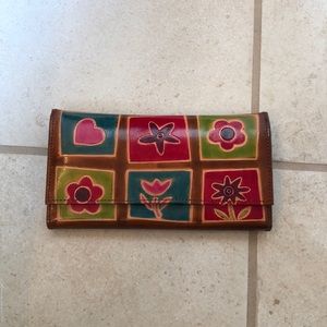 Handmade stamped leather wallet